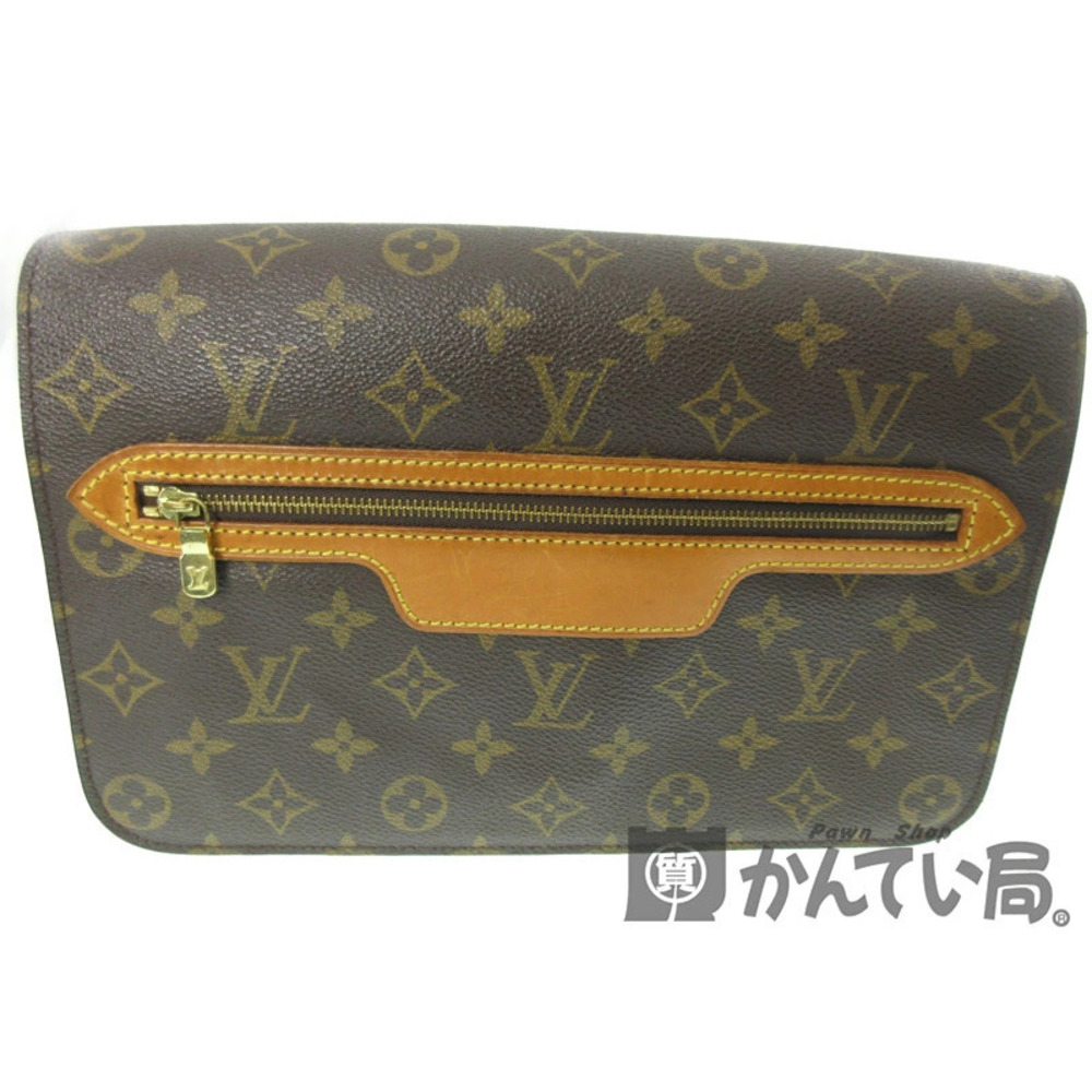 LOUIS VUITTON Saint Germain Shoulder Bag Monogram Canvas Brown